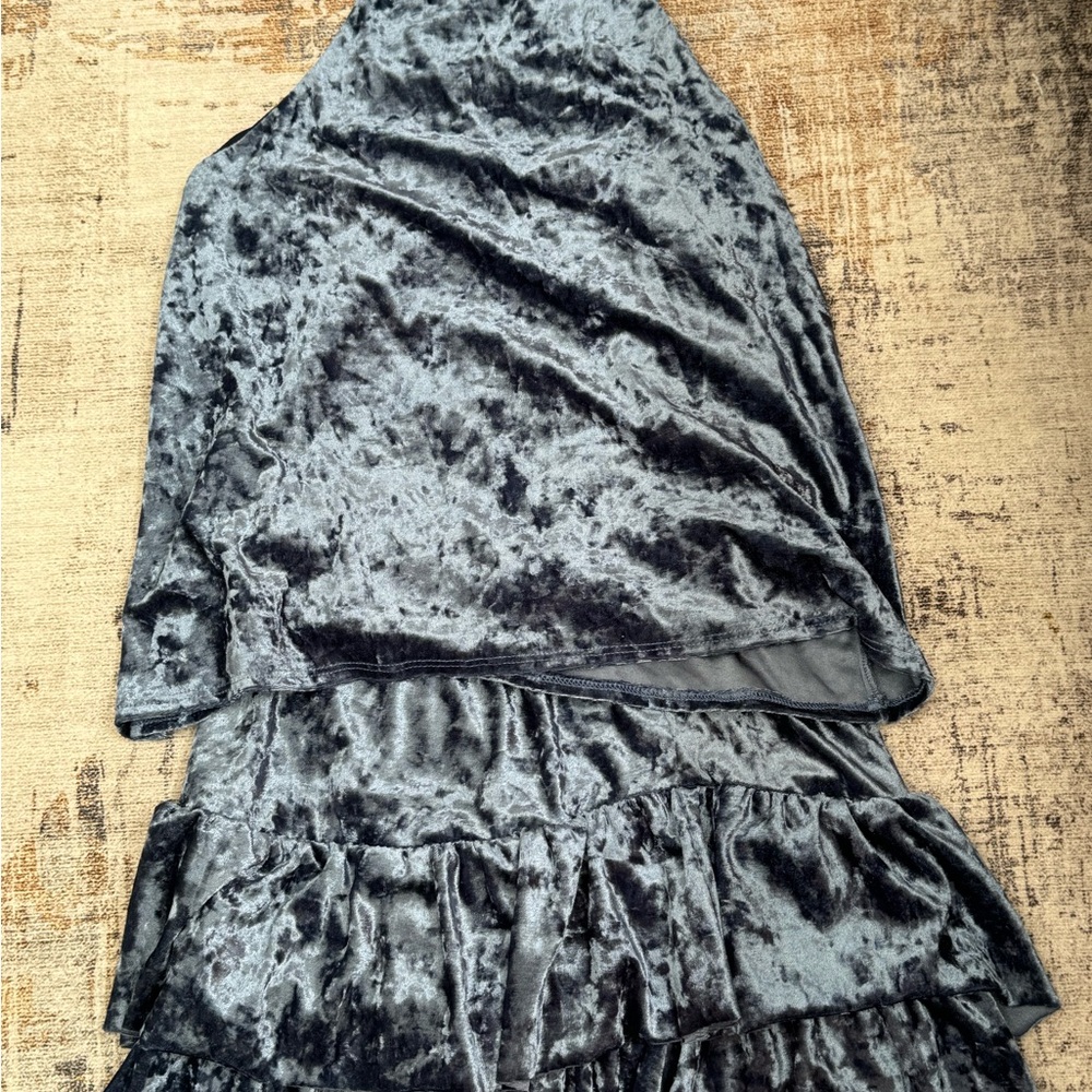 shirt and skirt set dark blue kids extra large